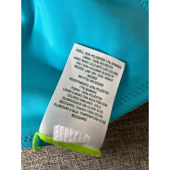 Reversible Bikini Top Womens XS Wild Fable Bright Green & Teal With Orange Ties - Picture 6 of 6